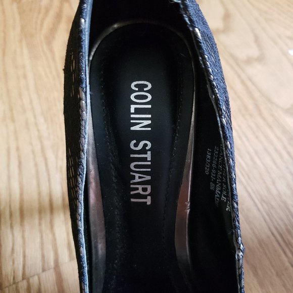 COLIN STUART Black and Silver Lace Heels 8.5M - Picture 4 of 8